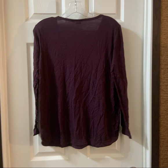 Gap Plum Scoop Neck Long Sleeve Tee Small - Picture 7 of 7